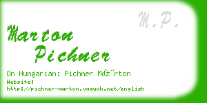 marton pichner business card